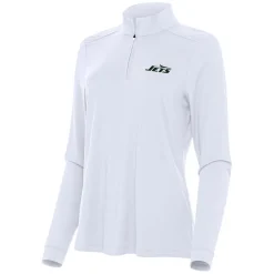 Women New York Jets Jackets | Sweatshirts & Fleece^Women's Antigua White Intent Quarter-Zip Sweatshirt