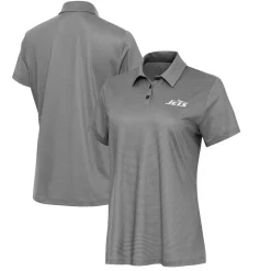 Women New York Jets Polos^Women's Antigua White/Black Rings Polo