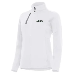 Women New York Jets Jackets^Women's Antigua White Generation Full-Zip Jacket