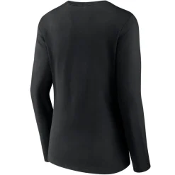 Women New York Jets T-Shirts | Women^Women's Black Logo Team Lockup Long Sleeve V-Neck T-Shirt