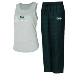 Women New York Jets Underwear & Sleepwear^Women's Concepts Sport Gray/Green Petition Tank Top And Pants Sleep Set