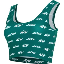 Women New York Jets Underwear & Sleepwear^Women's Concepts Sport Green Record Allover Print Bralette