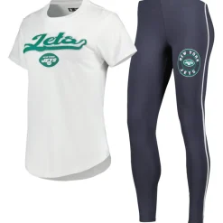 Women New York Jets Underwear & Sleepwear^Women's Concepts Sport White/Charcoal Sonata T-Shirt & Leggings Sleep Set