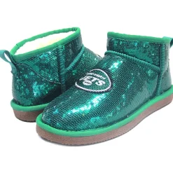 Women New York Jets Shoes & Socks^Women's Cuce Green Sequin Ankle Boots
