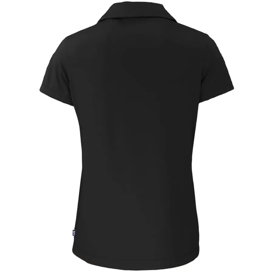 Women New York Jets Polos^Women's Cutter & Buck Black Throwback Daybreak Eco Recycled V-Neck Polo