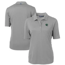 Women New York Jets Polos^Women's Cutter & Buck Gray DryTec Virtue Eco Pique Recycled Polo