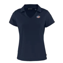 Women New York Jets Polos^Women's Cutter & Buck Navy Daybreak Eco Recycled V-neck Polo