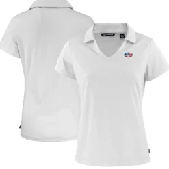 Women New York Jets Polos^Women's Cutter & Buck White Daybreak Eco Recycled V-neck Polo