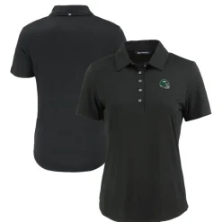 Women New York Jets Polos^Women's Cutter & Buck Black Helmet Coastline Epic Comfort Eco Recycled Polo