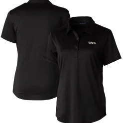 Women New York Jets Polos^Women's Cutter & Buck Black Throwback Logo Prospect Textured Stretch Polo