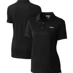 Women New York Jets Polos^Women's Cutter & Buck Black Throwback Logo Advantage Tri-Blend Pique Polo