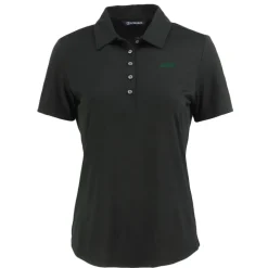 Women New York Jets Polos^Women's Cutter & Buck Black Primary Logo Coastline Epic Comfort Eco Recycled Polo
