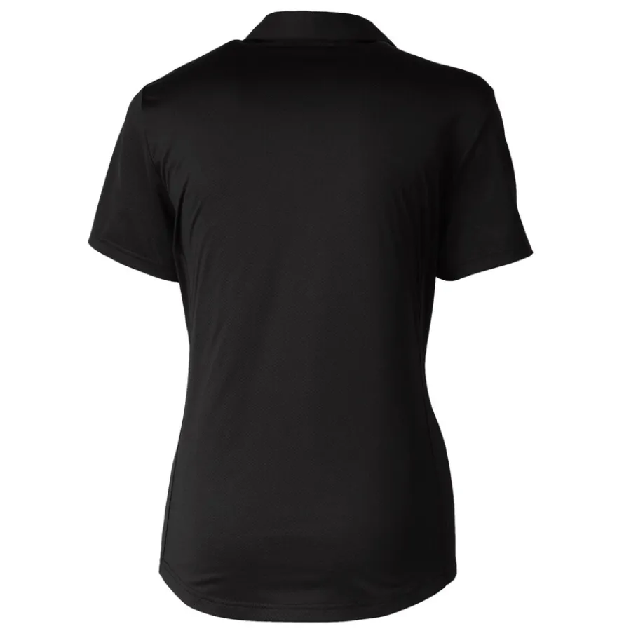 Women New York Jets Polos^Women's Cutter & Buck Black Primary Logo Prospect Eco Textured Stretch Recycled Polo