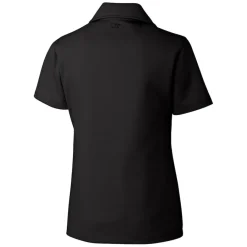 Women New York Jets Polos^Women's Cutter & Buck Black Throwback Logo Genre DryTec Textured Polo