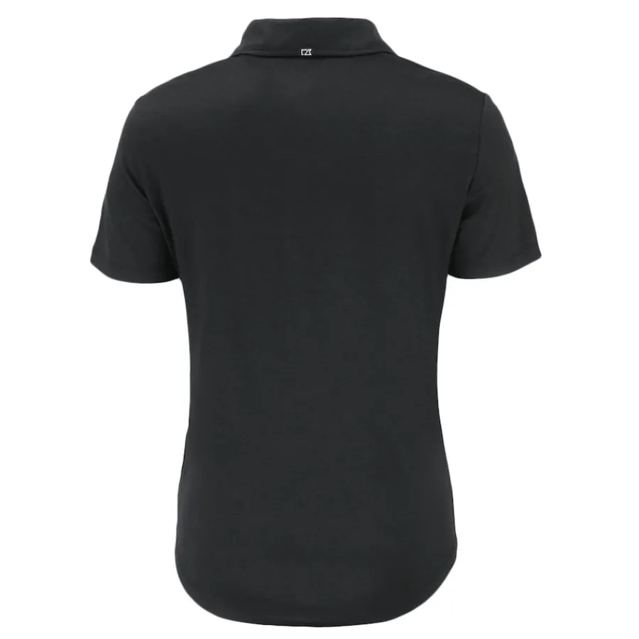 Women New York Jets Polos^Women's Cutter & Buck Black Monochromatic Logo Coastline Epic Comfort Eco Recycled Polo