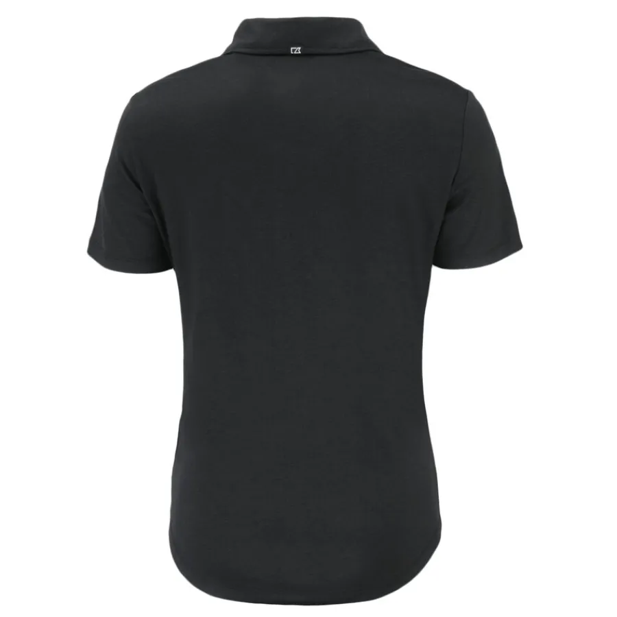 Women New York Jets Polos^Women's Cutter & Buck Black Helmet Coastline Epic Comfort Eco Recycled Polo