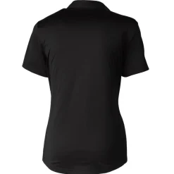 Women New York Jets Polos^Women's Cutter & Buck Black Throwback Logo Prospect Textured Stretch Polo