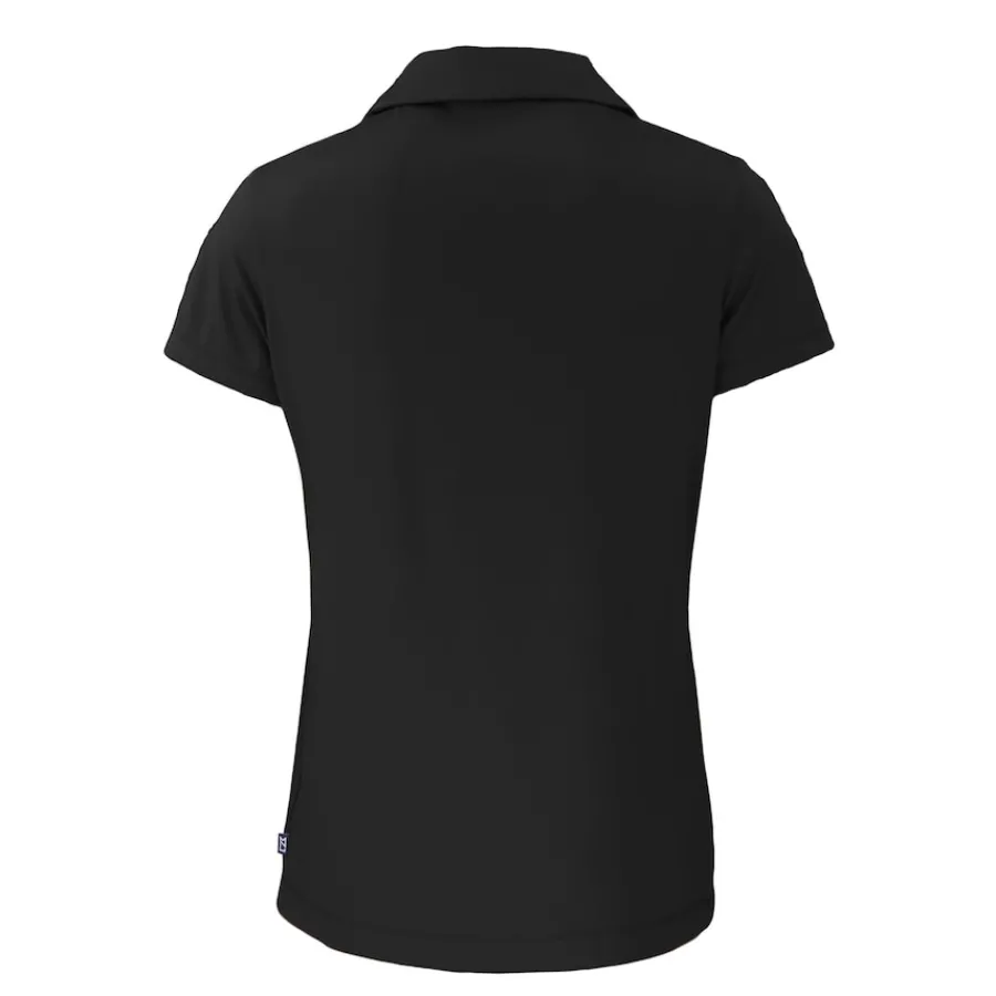 Women New York Jets Polos^Women's Cutter & Buck Black Monochromatic Logo Daybreak Eco Recycled V-Neck Polo