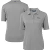Women New York Jets Polos^Women's Cutter & Buck Gray Throwback Logo Virtue Eco Pique Recycled Polo