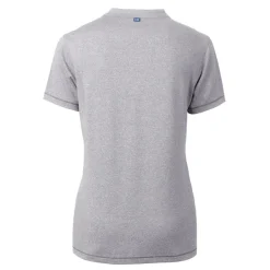 Women New York Jets Sweaters & Dress Shirts^Women's Cutter & Buck Heather Gray Throwback Logo Forge Blade V-Neck Polo