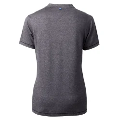 Women New York Jets Sweaters & Dress Shirts^Women's Cutter & Buck Heather Charcoal Throwback Logo Forge Blade V-Neck Polo