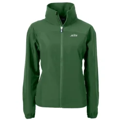 Women New York Jets Jackets^Women's Cutter & Buck Hunter Green Primary Logo Charter Eco Recycled Full-Zip Jacket