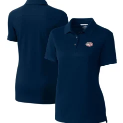 Women New York Jets Polos^Women's Cutter & Buck Navy Advantage DryTec Tri-Blend Pique Polo