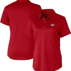 Women New York Jets Polos^Women's Cutter & Buck Red Americana Prospect Textured Stretch Polo