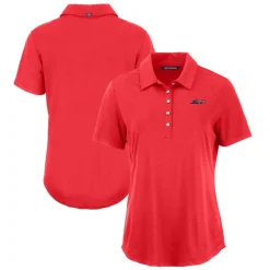 Women New York Jets Polos^Women's Cutter & Buck Red Coastline Epic Comfort Eco Recycled Polo