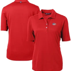 Women New York Jets Polos^Women's Cutter & Buck Red Virtue Eco Pique Recycled Polo