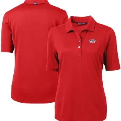 Women New York Jets Polos^Women's Cutter & Buck Red Virtue Eco Pique Recycled Polo