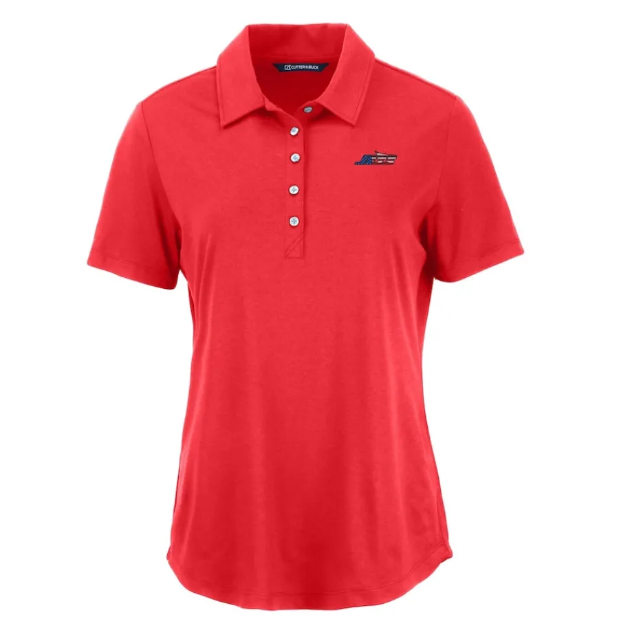 Women New York Jets Polos^Women's Cutter & Buck Red Coastline Epic Comfort Eco Recycled Polo