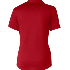 Women New York Jets Polos^Women's Cutter & Buck Red Americana Prospect Textured Stretch Polo