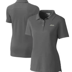 Women New York Jets Polos^Women's Cutter & Buck Steel Throwback Logo Advantage Tri-Blend Pique Polo