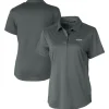 Women New York Jets Polos^Women's Cutter & Buck Steel Throwback Logo Prospect Textured Stretch Polo