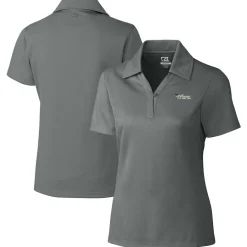 Women New York Jets Polos^Women's Cutter & Buck Steel Throwback Logo Genre DryTec Textured Polo