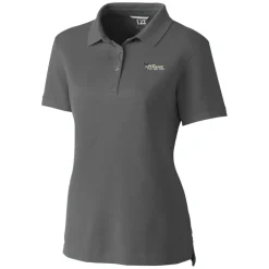 Women New York Jets Polos^Women's Cutter & Buck Steel Throwback Logo Advantage Tri-Blend Pique Polo