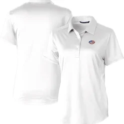 Women New York Jets Polos^Women's Cutter & Buck White Americana Prospect Textured Stretch Polo