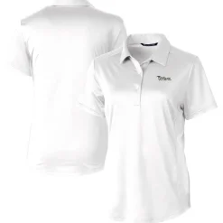 Women New York Jets Polos^Women's Cutter & Buck White Throwback Logo Prospect Textured Stretch Polo