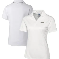 Women New York Jets Polos^Women's Cutter & Buck White Throwback Logo Genre DryTec Textured Polo