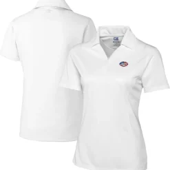 Women New York Jets Polos^Women's Cutter & Buck White Genre DryTec Textured Polo