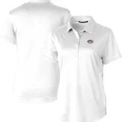 Women New York Jets Polos^Women's Cutter & Buck White Americana Prospect Textured Stretch Polo