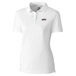 Women New York Jets Polos^Women's Cutter & Buck White DryTec Advantage Tri-Blend Pique Polo