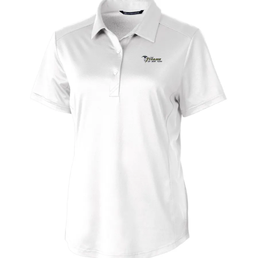 Women New York Jets Polos^Women's Cutter & Buck White Throwback Logo Prospect Textured Stretch Polo