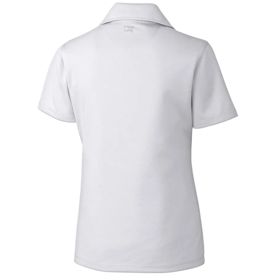 Women New York Jets Polos^Women's Cutter & Buck White Throwback Logo Genre DryTec Textured Polo