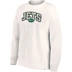 Women New York Jets Sweatshirts & Fleece | Women^Women's Fanatics Cream Leopard Team Pullover Sweatshirt
