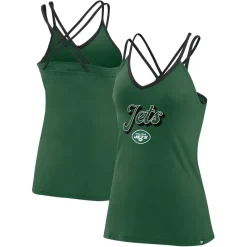 Women New York Jets T-Shirts | Women^Women's Fanatics Green Go For It Strappy Crossback Tank Top
