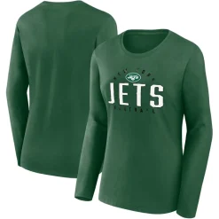 Women New York Jets Plus Sizes^Women's Fanatics Green Plus Size Foiled Play Long Sleeve T-Shirt