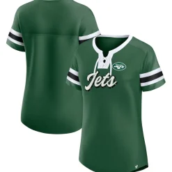 Women New York Jets T-Shirts | Women^Women's Fanatics Green Original State Lace-Up T-Shirt