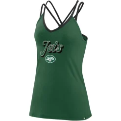 Women New York Jets T-Shirts | Women^Women's Fanatics Green Go For It Strappy Crossback Tank Top